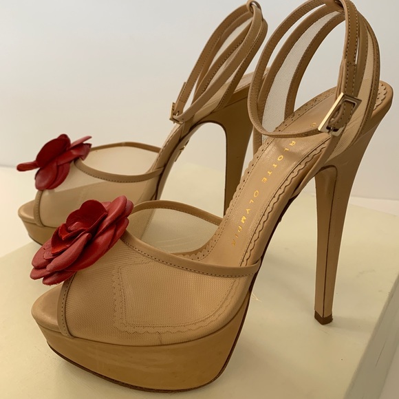 Charlotte Olympia Florentina Nude Mesh High Heels - Picture 4 of 11